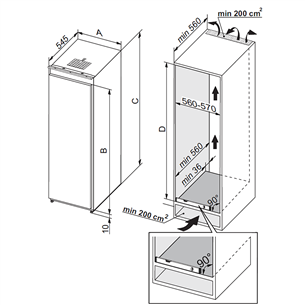 Asko, 300 L, height 178 cm - Built-in cooler