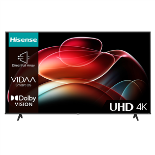 Hisense A6K, 50'', Ultra HD, LED LCD, feet stand, black - TV