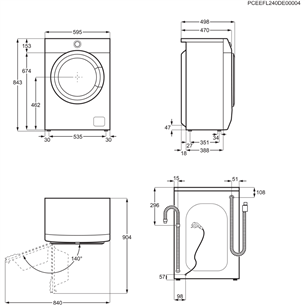 Electrolux PerfectCare 600, 7 kg, depth 44.9 cm, 1400 rpm - Front load washing machine