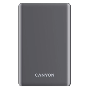 Canyon OnCharge 505 Slim Magsafe, 5000 мАч, беспроводная зарядка, USB-C, темнл-серый - Внешний аккумулятор