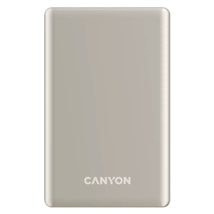 Išorinė baterija Canyon OnCharge 505 Slim Magsafe, 5000 mAh, belaidis įkrovimas, USB-C, smėlio spalvos CNS-CPB505BE