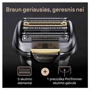 Skustimosi mašinėlė Braun Series 9 Pro, juoda