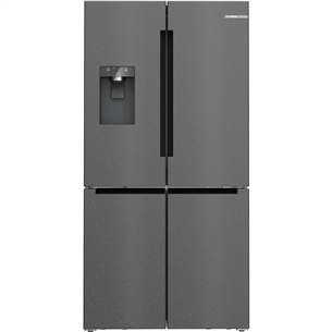 Bosch Series 6, French Door, 574 L, height 183 cm, black steel - SBS Refrigerator