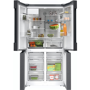 Bosch Series 6, French Door, 574 L, height 183 cm, black steel - SBS Refrigerator