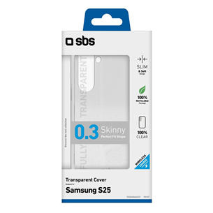 Dėklas SBS Skinny Cover, Samsung S25, skaidrus