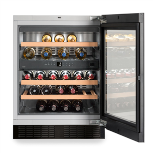 Liebherr, 34 bottles, height 82 cm, black - Built-in Wine Cooler