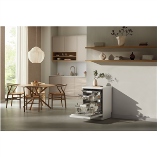 Miele AutoDos, 14 place settings, width 60 cm, white - Free standing dishwasher