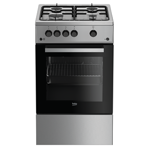 Beko, width 50 cm, stainless steel - Gas cooker with gas oven FSG52020FX