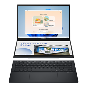 Nešiojamas kompiuteris Asus Zenbook Duo OLED, 14'', 3K, OLED, 120 Hz, Ultra 9, 32 GB, 2 TB, ENG, pilkas UX8406CA-PZ009W