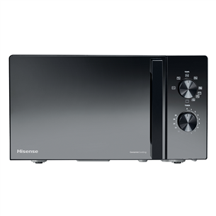 Mikrobangų krosnelė Hisense, 20 L, 700 W, veidrodinė/juoda