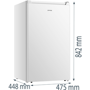 Šaldytuvas Gorenje, 82 L, aukštis 85 cm, baltas