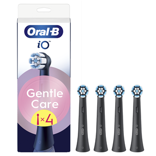 Dantų šepetėlių antgaliai Braun Oral-B iO Gentle Care, 4 vnt., juodi IQGC-4BLACK