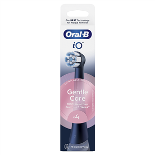 Dantų šepetėlių antgaliai Braun Oral-B iO Gentle Care, 4 vnt., juodi