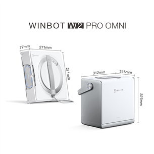 Langų valymo robotas Ecovacs Winbot W2 Pro Omni, baltas